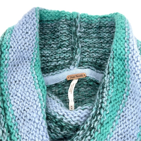 FREE PEOPLE Striped Wool Knit Blend Slouchy Cowl Neck Tunic/Sweater - Picture 6 of 12